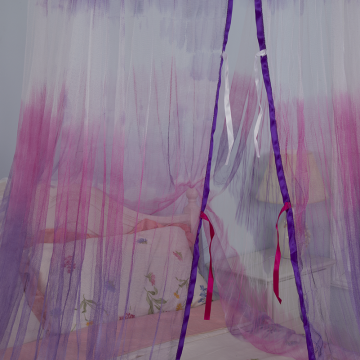 Fuchsia Tie-dyeing Umbrella Mosquito Net Bed