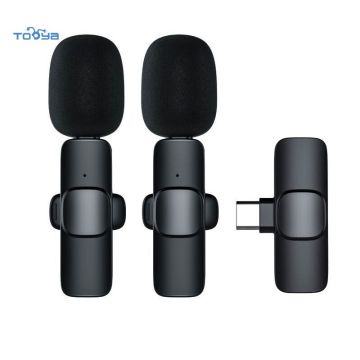 Tooya 2.4G Portable Lavalier trådlös mikrofon för inspelning av typ-C 1-till-2