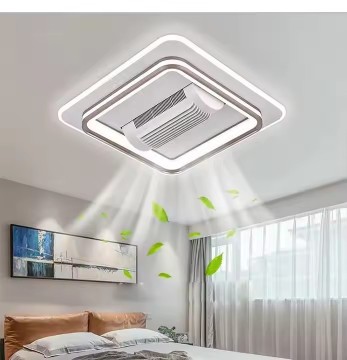 Moderner klappelloser Deckenventilator mit LED -Licht für Wohnzimmer
