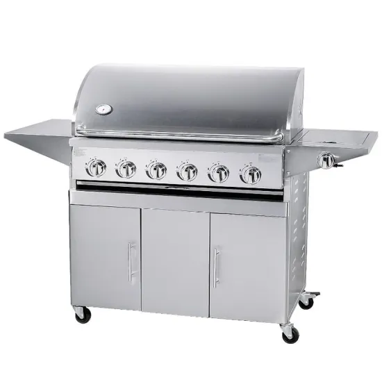 Wholesale 5-Burner Side Burner BBQ Grill for Garden Picnic and Backyard Barbecue with Liquid Propane Gas Metal Cart