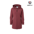 Giacca softshell lunga con cappuccio resistente alla doccia da donna