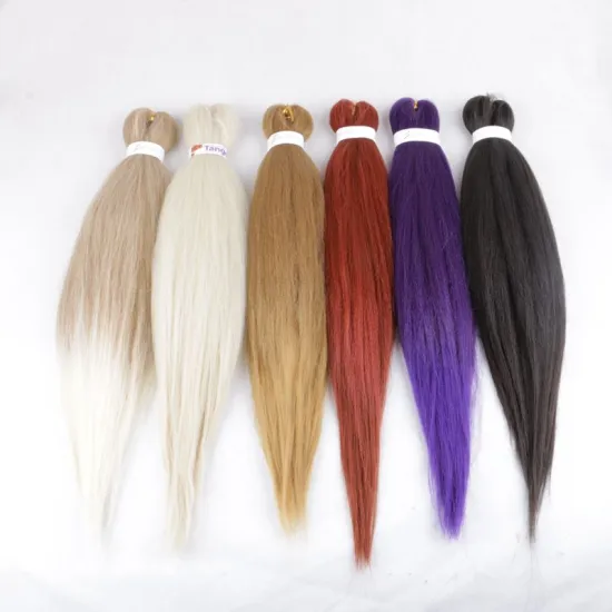 Wholesale Ombre Two Three Colored Pre stretched Layered Perm Yaki Bulk Synthetic Braiding Hair