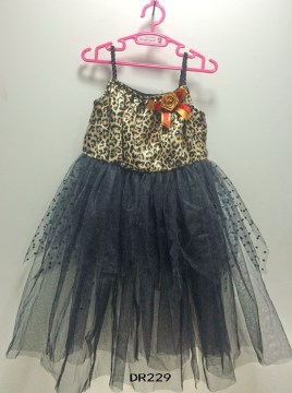 A long dress with leopard print