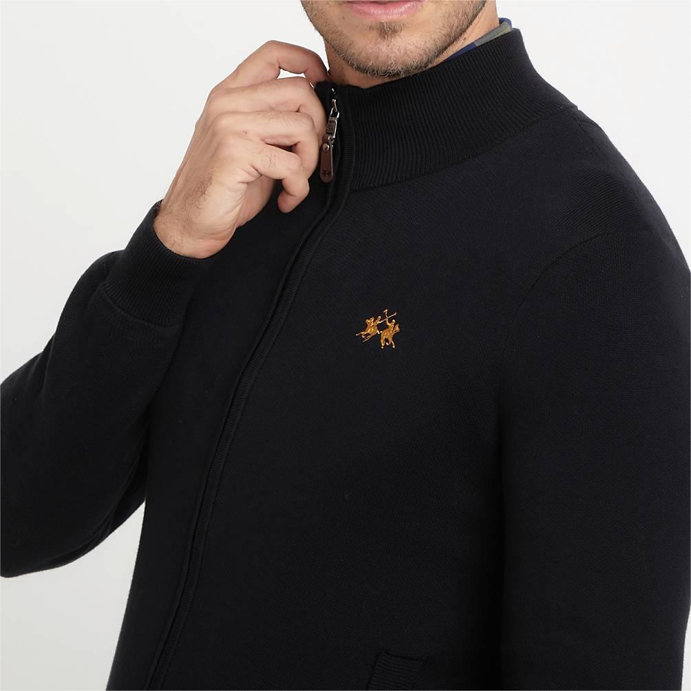 Mens Long Sleeve Embroidery Zipper Sweatshirt