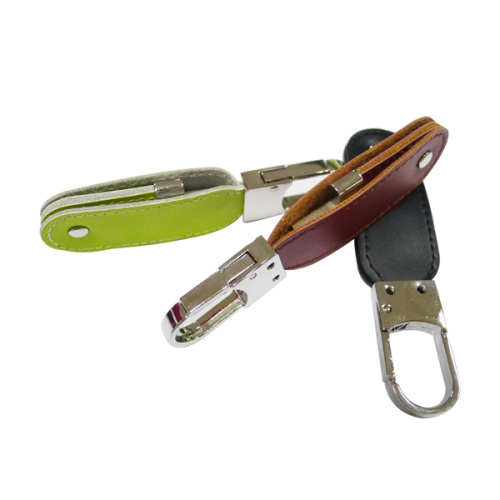 Brown Leather Swivel Flash Memory USB Stick