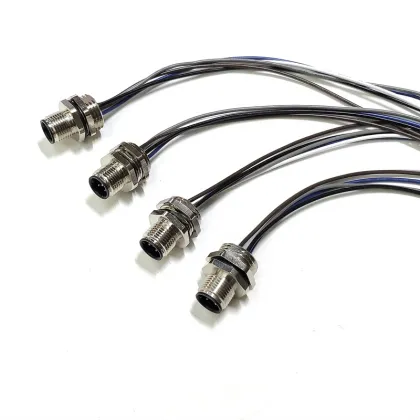 M12 PCB connector with A-coded B-coded D-coded