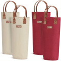 Custom Single Bottle Wine Carrier Polyester Tote Bag