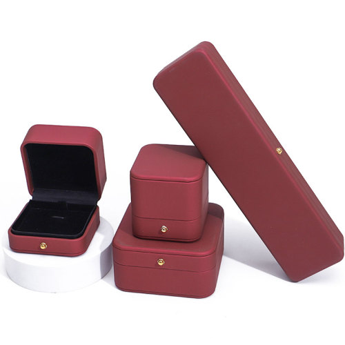 Luxury Red PU Leather Jewelry Box Packaging