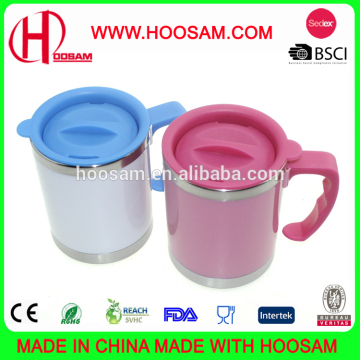 Hot sale office 16oz stainless steel mug, travel mug with handle