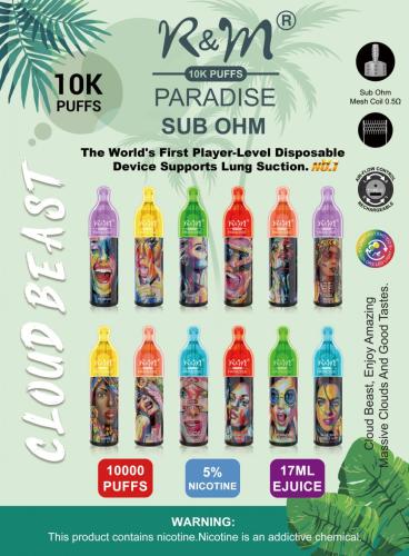 الأصلي R&amp;M Paradise 10000 Puffs Pudable Cargeter Pod