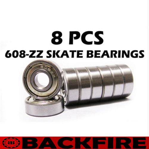 Backfire Set (8) Shielded Pro Skateboard Ball Bearings 8-Pack
