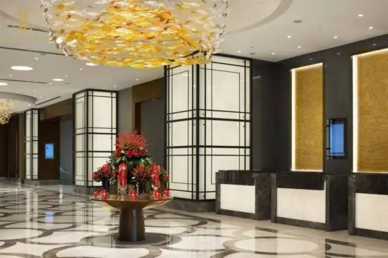 Large modern round gold chandelier lighting fixture