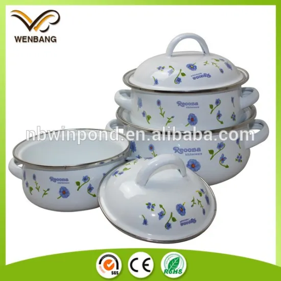 Carbon steel enamel printed custom reoona pot