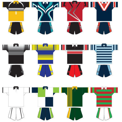 Customed Rugby Jersey Short Sleeve Sublimated Sport Swear Multi Colors