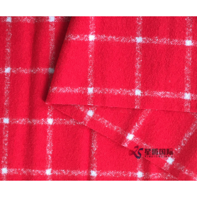 Windowpane Check Pattern Double Face Woolen Fabric