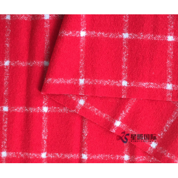 Windowpane Check Pattern Double Face Woolen Fabric