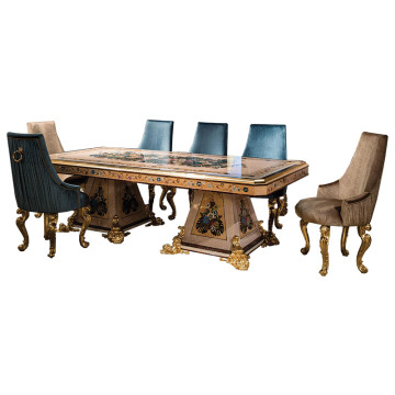 Table à manger en bois massif de haute qualité fabriquée en Chine