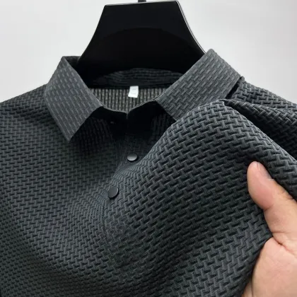 Custom Summer New Men's Hollow Breathable Business Polo Shirt
