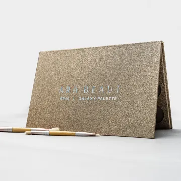 Cutom Gold Glitter Empty Eyeshadow Palette Paper Box