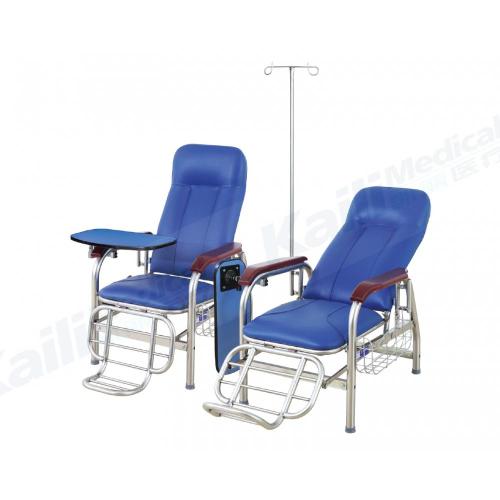 Silla de transfusión manual de hospital Sillón reclinable de infusión de acero inoxidable