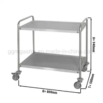 Hotel Equipment Kitchen Serving Folding Trolley Stainless Steel Food Carts Restaurant Hotel Hand Push Trolley Cart