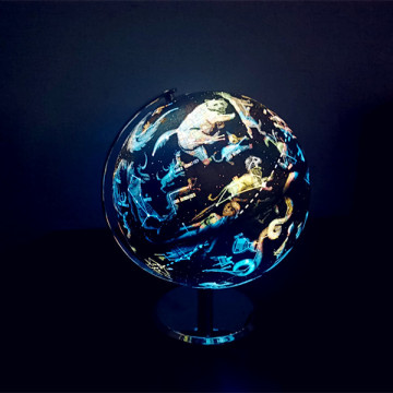 Illuminated World Globe Lamp with Constellations
