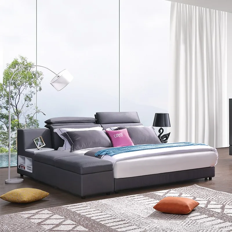 Modern Furniture High Precision Mercerized Fabric Storage King Bed