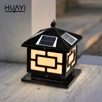 HUAYI New Product: Aluminum Acrylic 2W IP54 Waterproof Garden Gate Solar LED Pillar Light