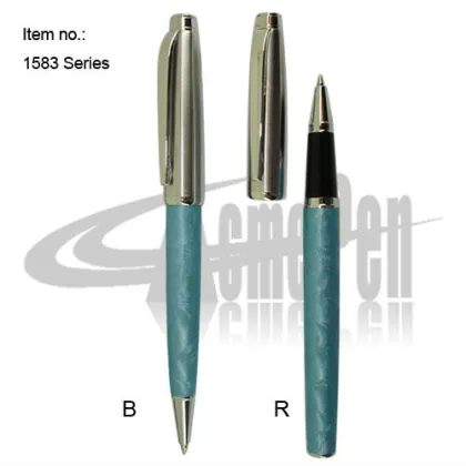 New Arrival Novelty Design Classic PU leather Metal Roller Ball Pens