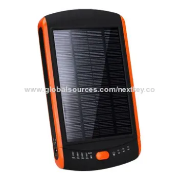 Solar Power Bank, 12000mAh with 100-240V AC/DC Charging VoltagesNew