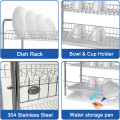 Rack de plats télescopiques montés de grande capacité pour comptoir et stockage avec rack de plats de planche de drainage