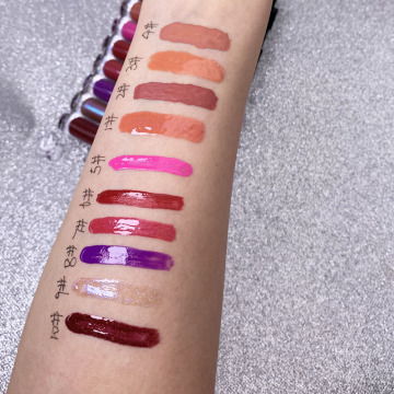 Custom Logo Glitter Lip Gloss & Nude Shiny Lipstick