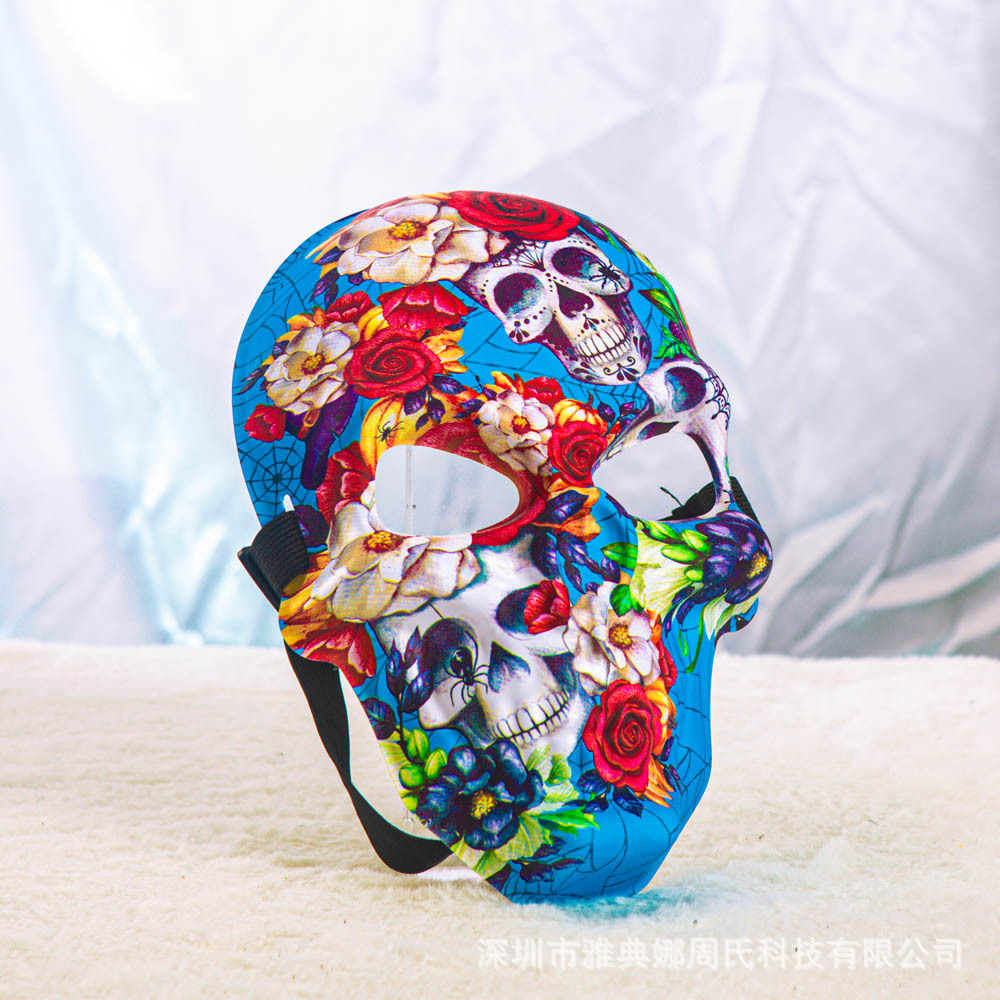 Floral Sugar Skull Full Face Party Mask