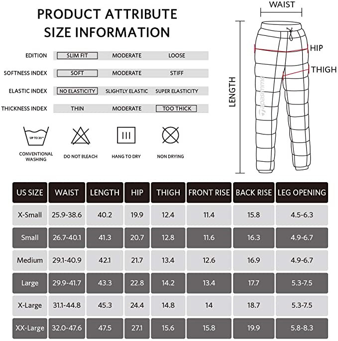 Men S Women Winter Warm Utility Down Pants Sassy High Waisted Nylon Compression Snow Trousers4