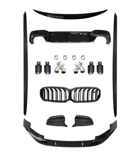 BMW 5 Series G30 G38 Body Kit: Front Bumper, Grille, Exhaust Pipe, and Rear Deflector