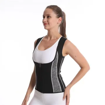 Women's Sauna Vest: Neoprene Zipper Corset for Exercise, Waist Shaping & Slimming
