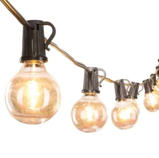 25FT Warm White Outdoor Hanging E12 G40 Bulb Globe String Light: Perfect for Holiday, Wedding, Party, and Christmas Decorations