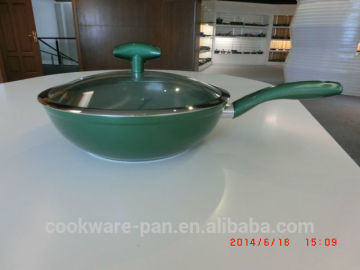 Popular metallic paint wok pan / forged wok pan with lid
