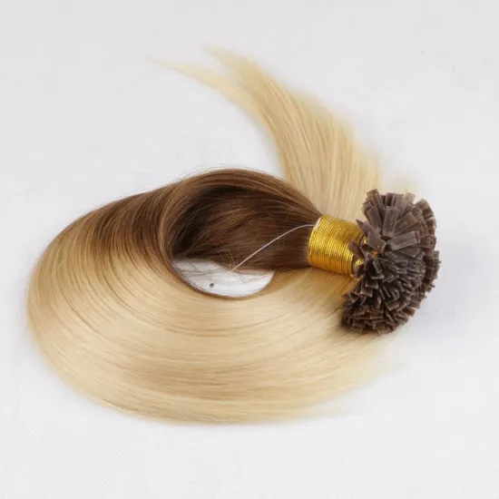 Factory Wholesale 100% mink hair remy hair Double Drawn Virgin Ombre Flat Tip Fusion Hair Extensions