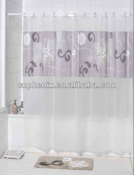 Printed fabric shower curtain