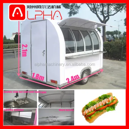 Mobile Pizza Food Cart with Refrigerator for Sale