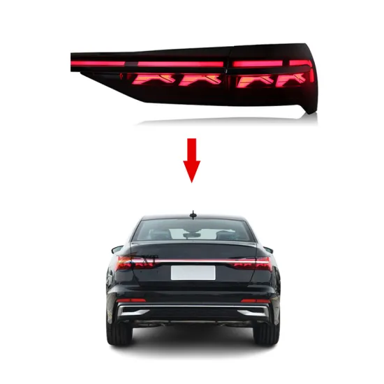 XT High Quality Upgrade LED Taillight for Audi A6/A6L 2018-2022 to A8 Style Dynamic Flowing Tail Lamp - Plug and Play