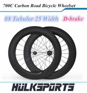 New CarbonDisc Brake Bike;88mm Tubular Road Bike Wheelset;Depth 88 mm;Carbon Wheels;Width 25 mm;OEM