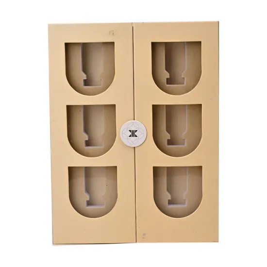 Magnetic double door packaging box with window opening
