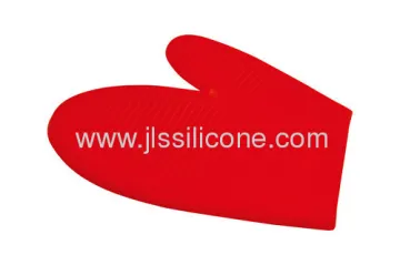 Red Twill Embossed Silicone Bakeware Oven Mitt Glove 