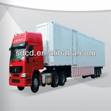 2015 cargo box semi trailer manufacturer for cargo/electronic appliance transport with parabolic leaf spring