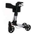 Double Folding Aluminum Upright Walking Rollator for Senior