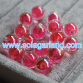 16MM Acrylic Round Rainbow Plated Beads Half Drilled Hole Beads Charms For Jewelry Making