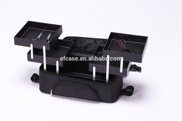 HOT SELLING WELL RECEIVING NYLON COSMETIC CASE WITH 4 MOVABLE TRAYS