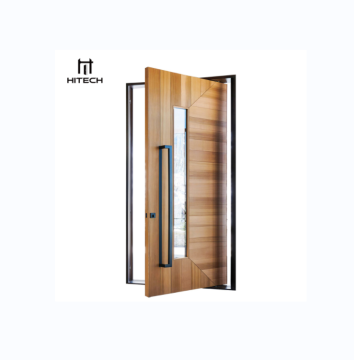 Heavy Duty Waterproof Hinge Glass Inserted Modern Exterior Front Pivot Doors